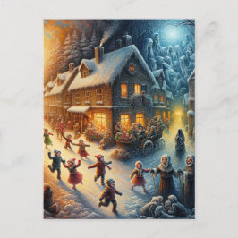 Ein Weihnachtsfest in der Stadt Postkarte