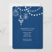 Ein Weihnachtsfest in weißem Chalk auf blau Einladung (Rückseite)