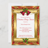 Ein Weihnachtsgeschenk Boy Girl Babydusche Red Gol Einladung (Rückseite)