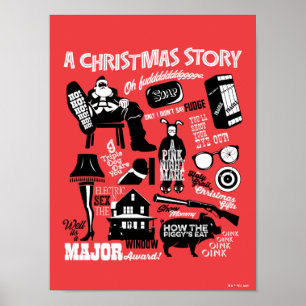 Ein Weihnachtsgeschichten Icons Graphic Poster