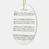 Ein Weihnachtsgeschichten-Musik-Blatt Keramikornament (Links)