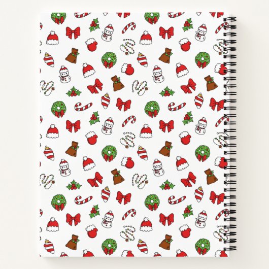 Ein Weihnachtsheft mit weißem Hintergrund Notizblock (Rückseite)