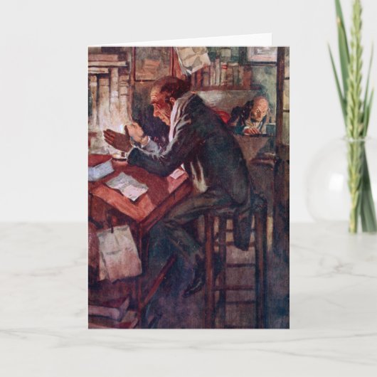 Ein Weihnachtslied: Cratchit und Scrooge Dankeskarte (Vorderseite)