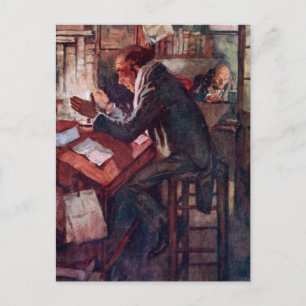 Ein Weihnachtslied: Cratchit und Scrooge Postkarte