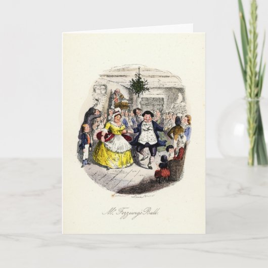 Ein Weihnachtslied - Herr Fezziwigs' Ball Feiertagskarte (Vorderseite)