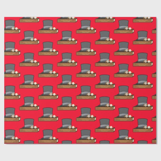 Ein Weihnachtslied mit Scrooge's Hat and Glasses W Geschenkpapier (Flach)