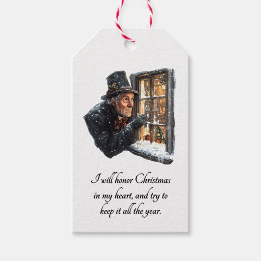 Ein Weihnachtslied Scrooge Weihnachtsgeschenkanhän Geschenkanhänger (Vorderseite)