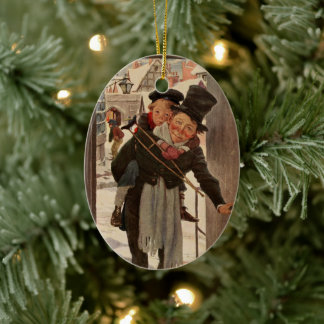 Ein Weihnachtslied: Tim & Mr. Cratchit Keramik Ornament