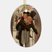 Ein Weihnachtslied: Tim & Mr. Cratchit Keramik Ornament (Hinten)
