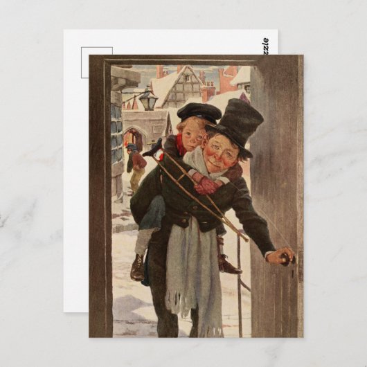 Ein Weihnachtslied: Tim & Mr. Cratchit Postkarte (Vorne/Hinten)