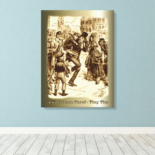 Ein Weihnachtslied - Tiny Tim Leinwanddruck (Insitu (Holzboden))