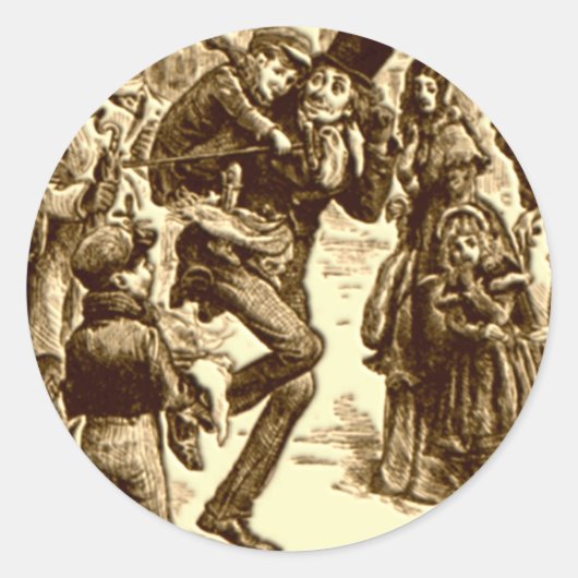 Ein Weihnachtslied - Tiny Tim Runder Aufkleber (Vorderseite)