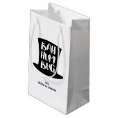 Ein Weihnachtslieder Bah Humbug Holiday-Geschenkta Kleine Geschenktüte (Rückseite Schrägansicht)