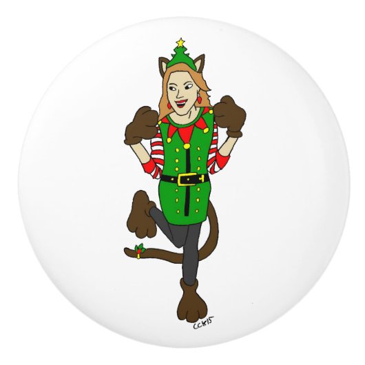 ein Weihnachtslieder Keramikknauf (Vorderseite)