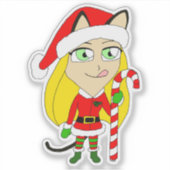ein Weihnachtsmädchen Aufkleber (Vorderseite)