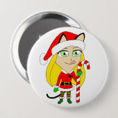 ein Weihnachtsmädchen Button (Vorne & Hinten)
