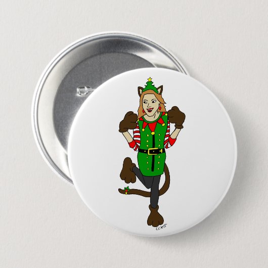 ein Weihnachtsmädchen Button (Vorne & Hinten)
