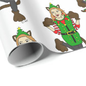 ein Weihnachtsmädchen Geschenkpapier (Rolleneckpunkt)