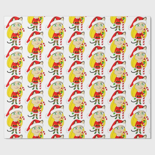 ein Weihnachtsmädchen Geschenkpapier (Flach)