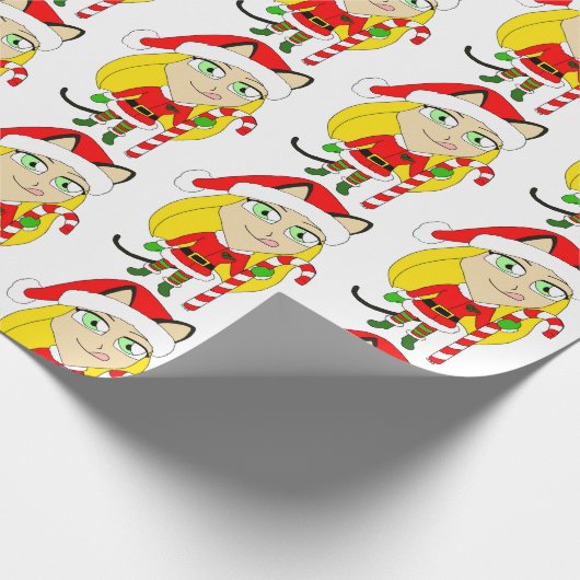 ein Weihnachtsmädchen Geschenkpapier (Ecke)