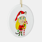 ein Weihnachtsmädchen Keramik Ornament (Rechts)