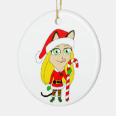 ein Weihnachtsmädchen Keramik Ornament (Links)
