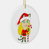 ein Weihnachtsmädchen Keramik Ornament (Rechts)