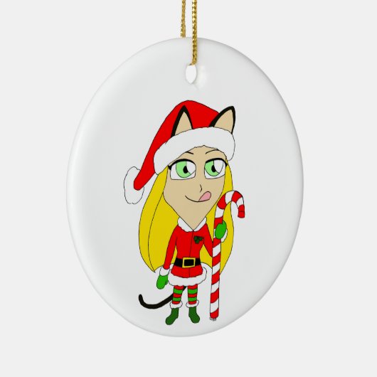 ein Weihnachtsmädchen Keramik Ornament (Rechts)