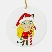 ein Weihnachtsmädchen Keramik Ornament (Vorne)