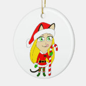 ein Weihnachtsmädchen Keramik Ornament (Links)