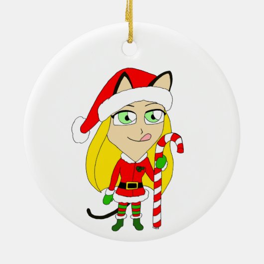 ein Weihnachtsmädchen Keramik Ornament (Hinten)