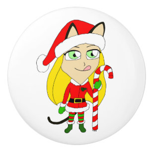 ein Weihnachtsmädchen Keramikknauf