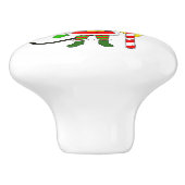 ein Weihnachtsmädchen Keramikknauf (Seitenansicht)