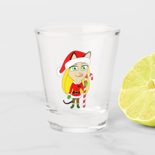ein Weihnachtsmädchen Schnapsglas (Vorderseite)