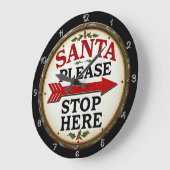 Ein Weihnachtsmann bitte hier aufhören zu unterzei Große Wanduhr (Winkel)