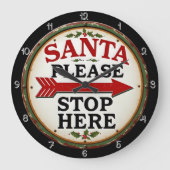 Ein Weihnachtsmann bitte hier aufhören zu unterzei Große Wanduhr (Vorderseite)