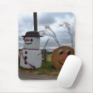 Ein Weihnachtsmäusepad auf dem Bauernhof Mousepad