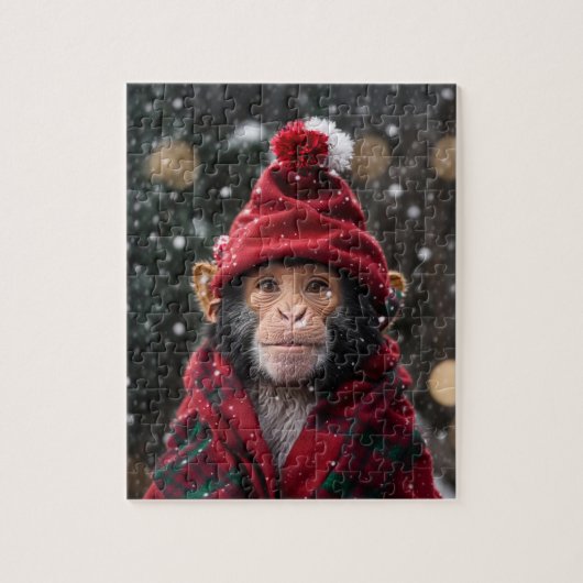 Ein Weihnachtsschimpanse Puzzle (Vertikal)
