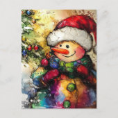 Ein Weihnachtsschneemann Postkarte (Vorderseite)