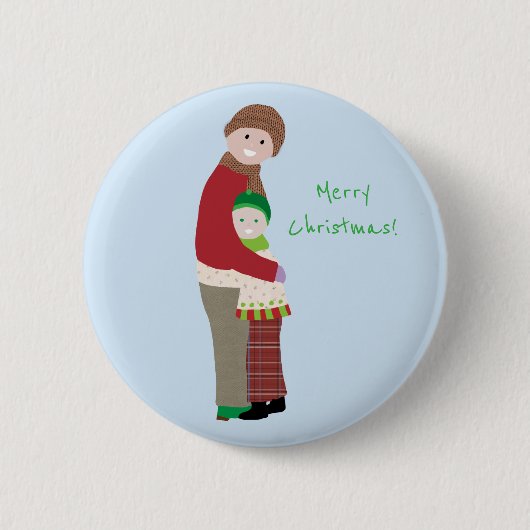 Ein Weihnachtsumarmungs-Knopf Button (Vorderseite)