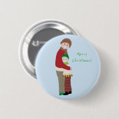 Ein Weihnachtsumarmungs-Knopf Button (Vorne & Hinten)