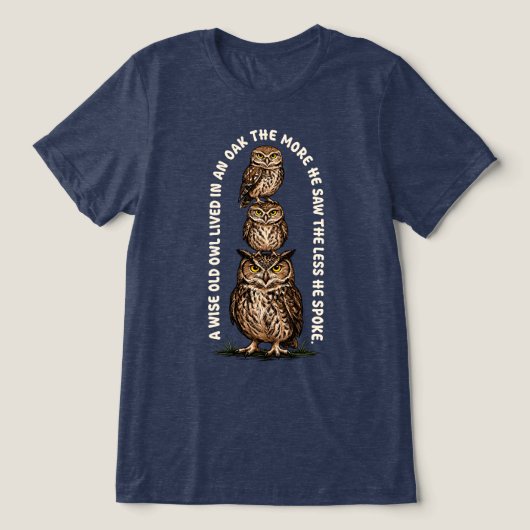Ein weiser alter Eulenstapel Tri-Blend Shirt (Design Vorderseite)
