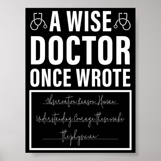 Ein weiser Arzt schrieb einmal Meme Funny Doctor Poster (Vorne)