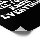 Ein weiser Mann weiß nie, dass alle Narren alles w Poster (Ecke)