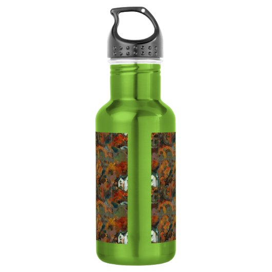 Ein Weiß- und Herbstbaum Edelstahlflasche (Rückseite)