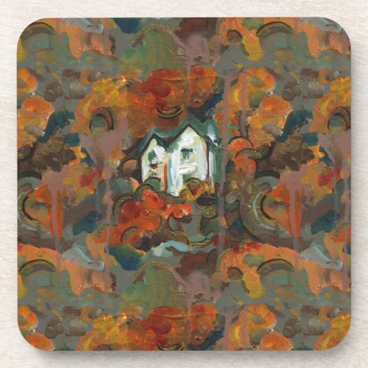 Ein Weiß- und Herbstbaum Getränkeuntersetzer (Vorderseite)