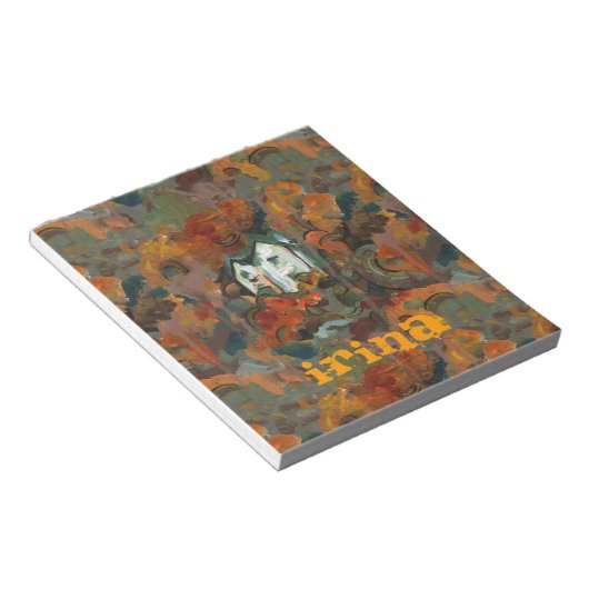 Ein Weiß- und Herbstbaum Notizblock (angewinkelt)