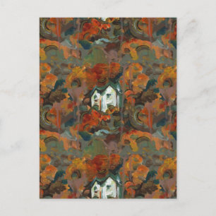 Ein Weiß- und Herbstbaum Postkarte