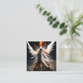 Ein weißer, blutiger Engel, ein Frauenturm über ei Quadratische Visitenkarte (Stehend Vorderseite)