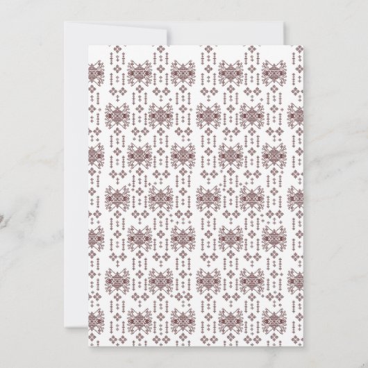 ein weißer Hintergrund mit rotem Muster Einladung (Rückseite)